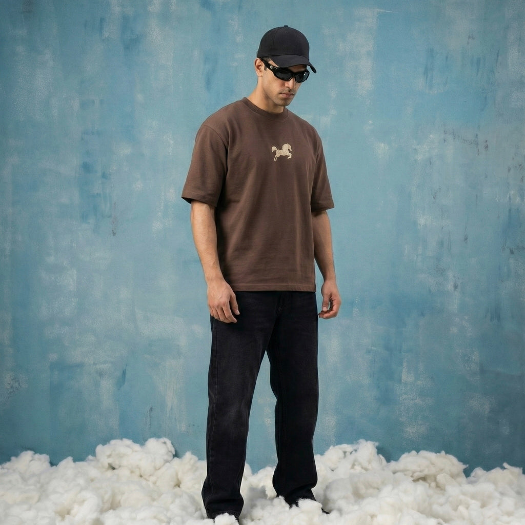 DARK BROWN OVERSIZED T-SHIRT