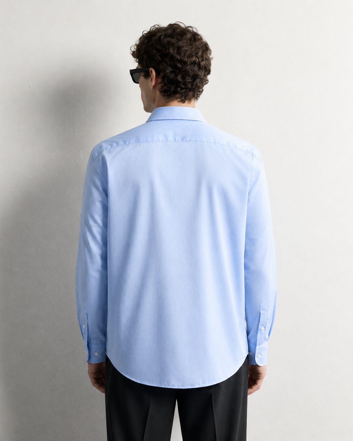 back view in blue and charcoal back view in blue and charcoal