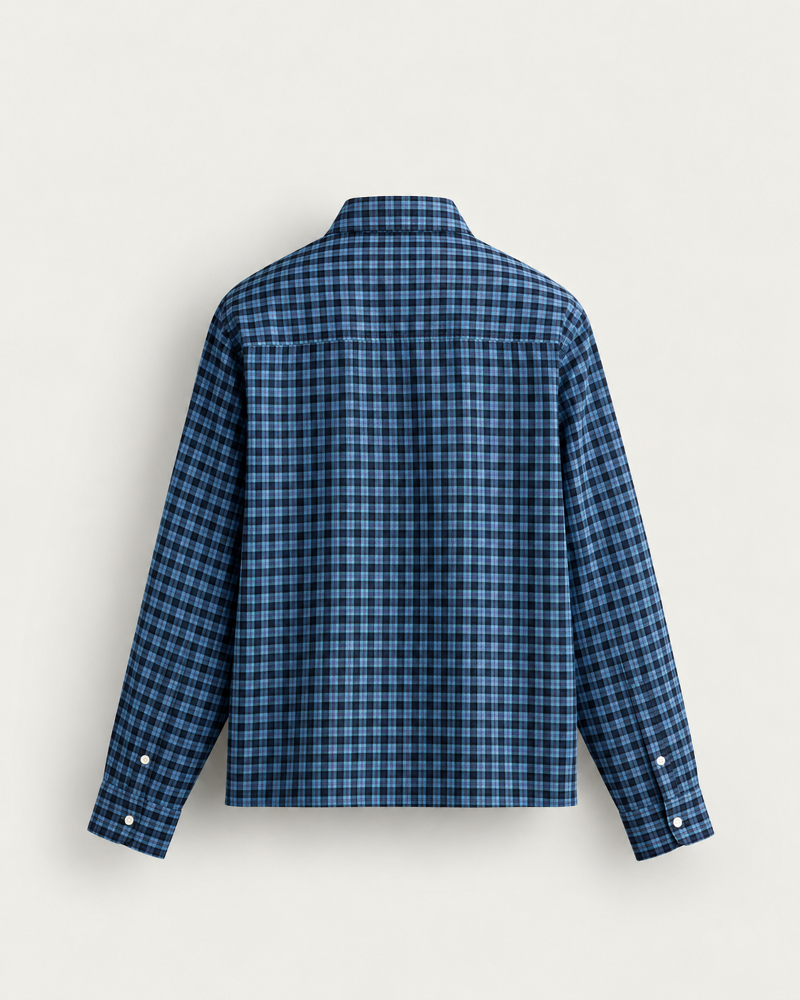 blue plaid shirt back view blue plaid shirt back view