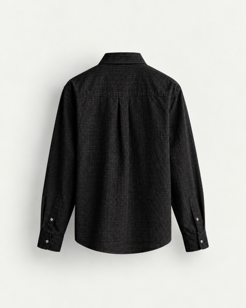 charcoal windowpane shirt back