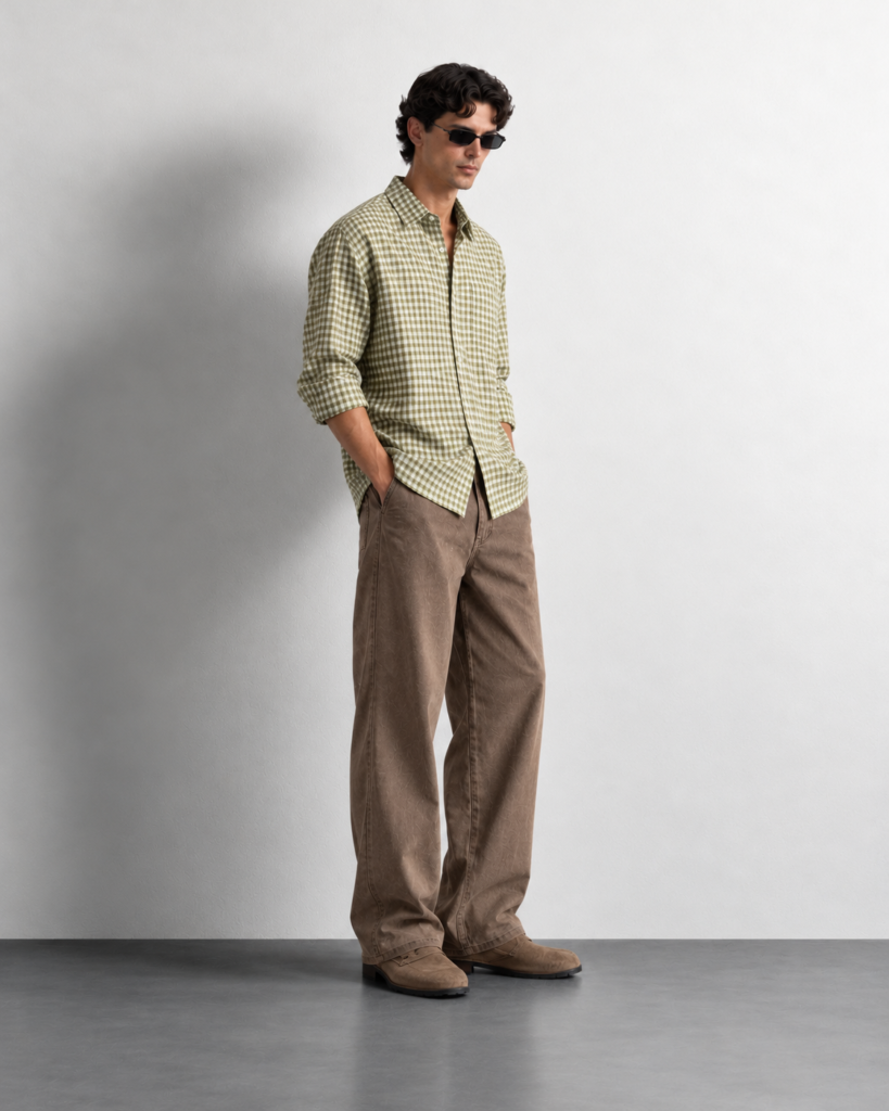 earthy gingham lookbook portrait