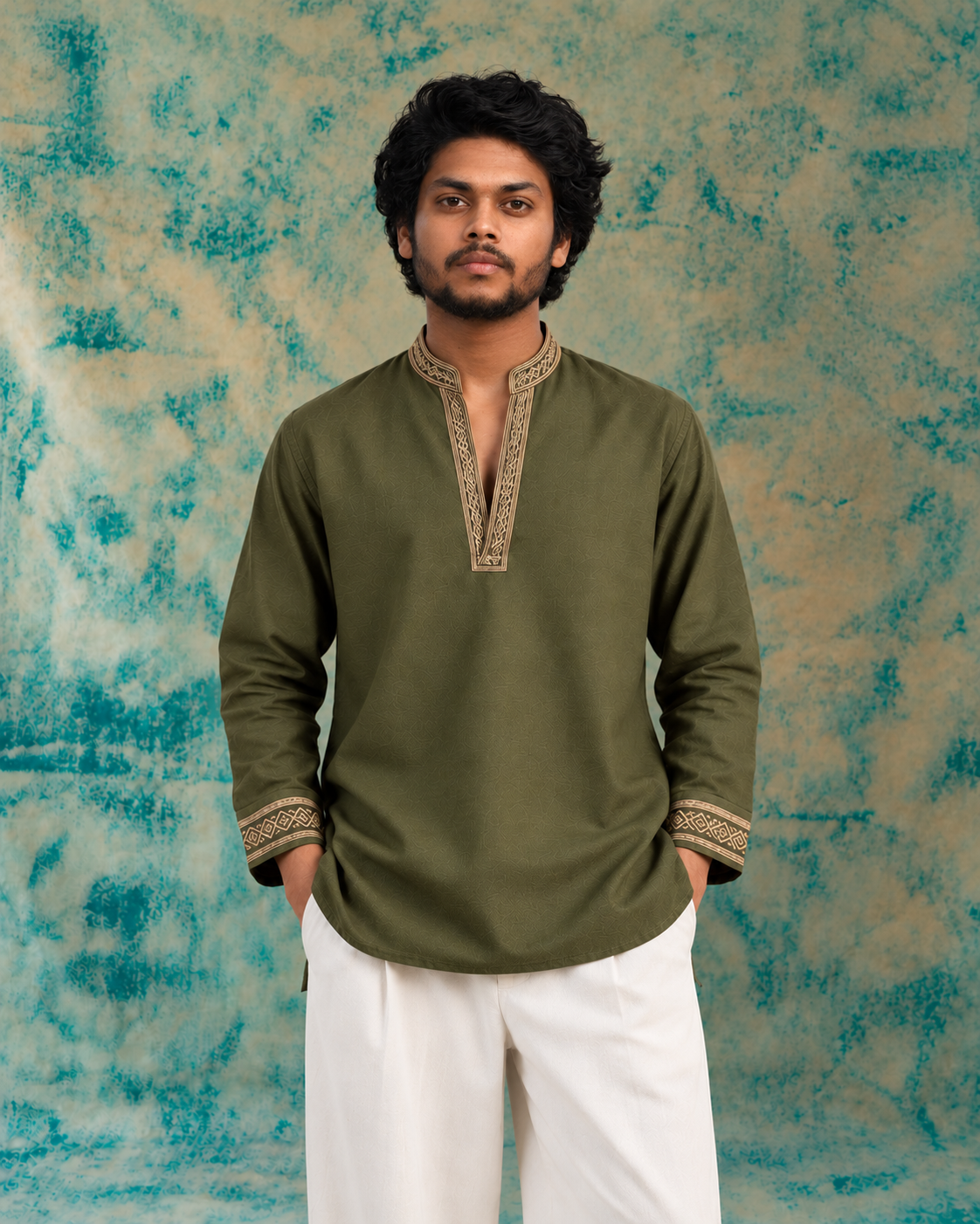 embroidered olive kurta portrait embroidered olive kurta portrait
