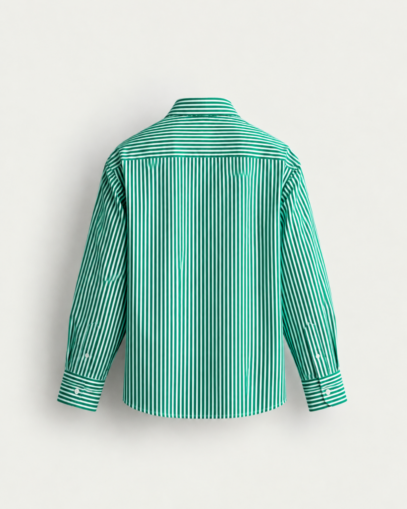 green and white striped shirt back