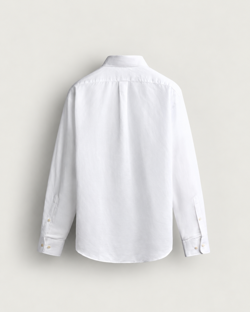 minimal white shirt back view
