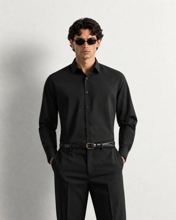 minimalist black menswear portrait