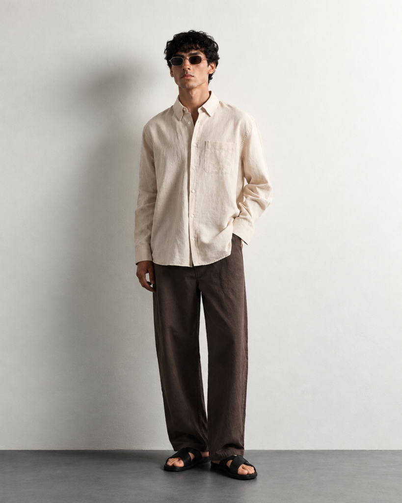 minimalist earth tone fashion portrait