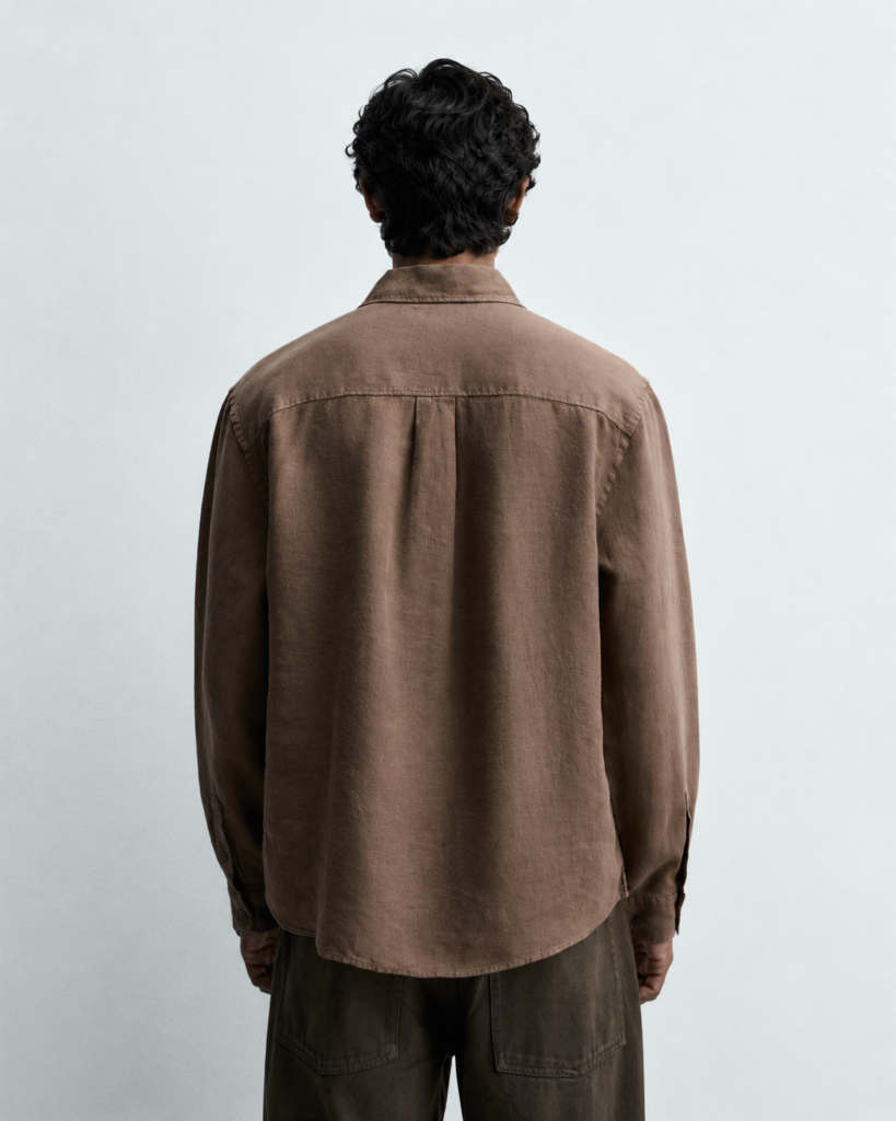 minimalist earth toned back portrait