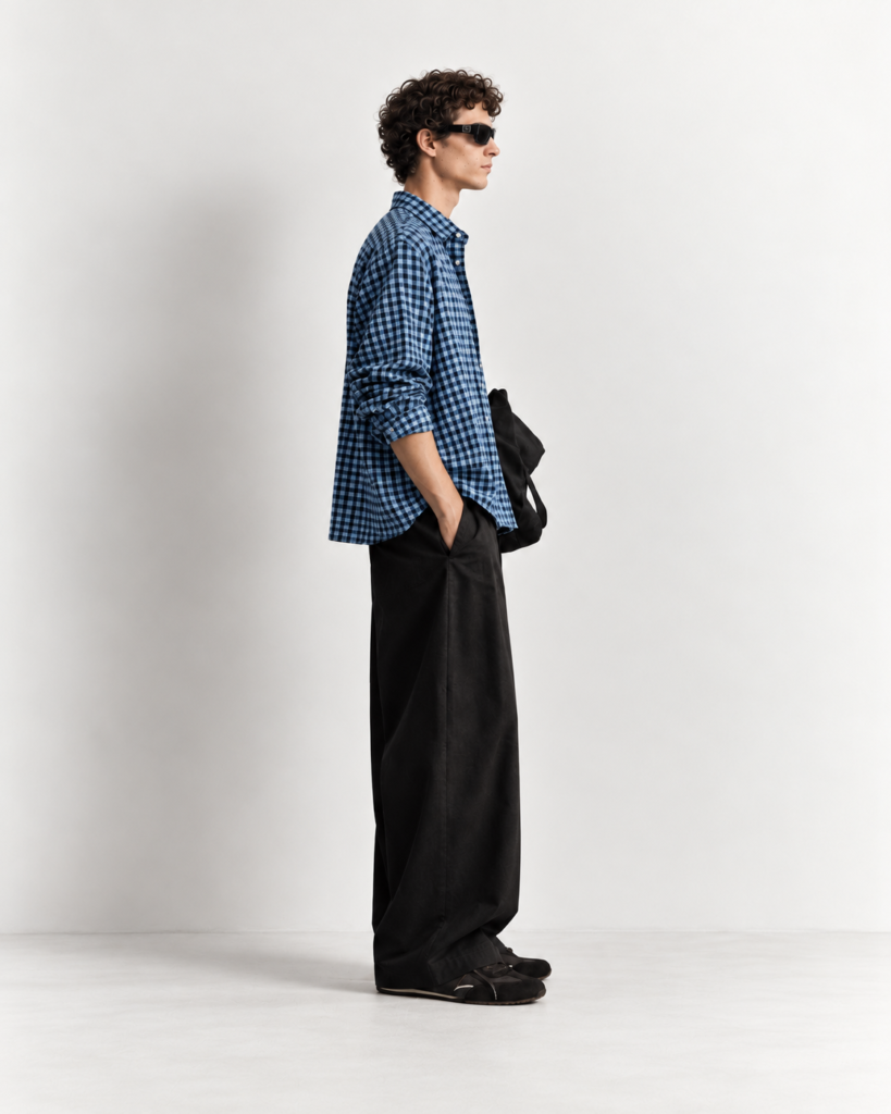 minimalist gingham streetwear portrait copy