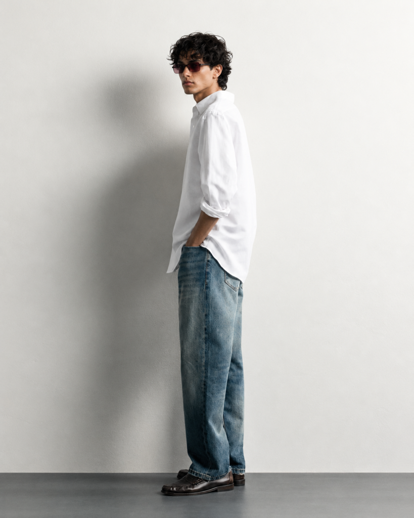 minimalist side profile fashion portrait
