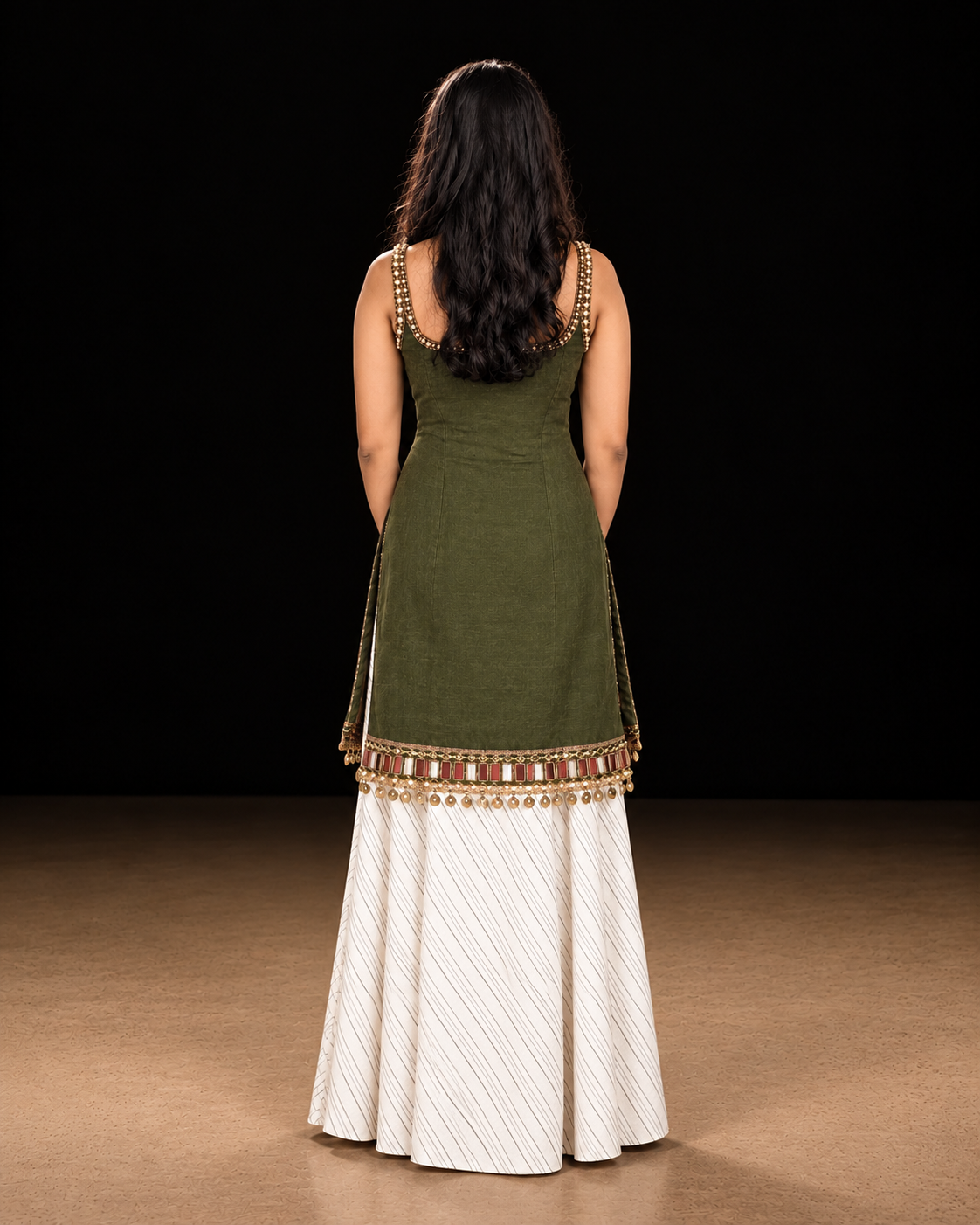 olive green embellished lehenga look olive green embellished lehenga look