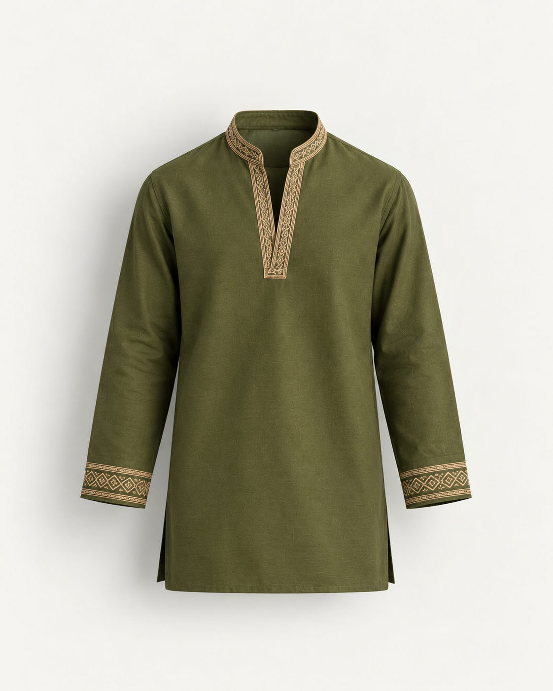 olive green embroidered kurta product shot olive green embroidered kurta product shot