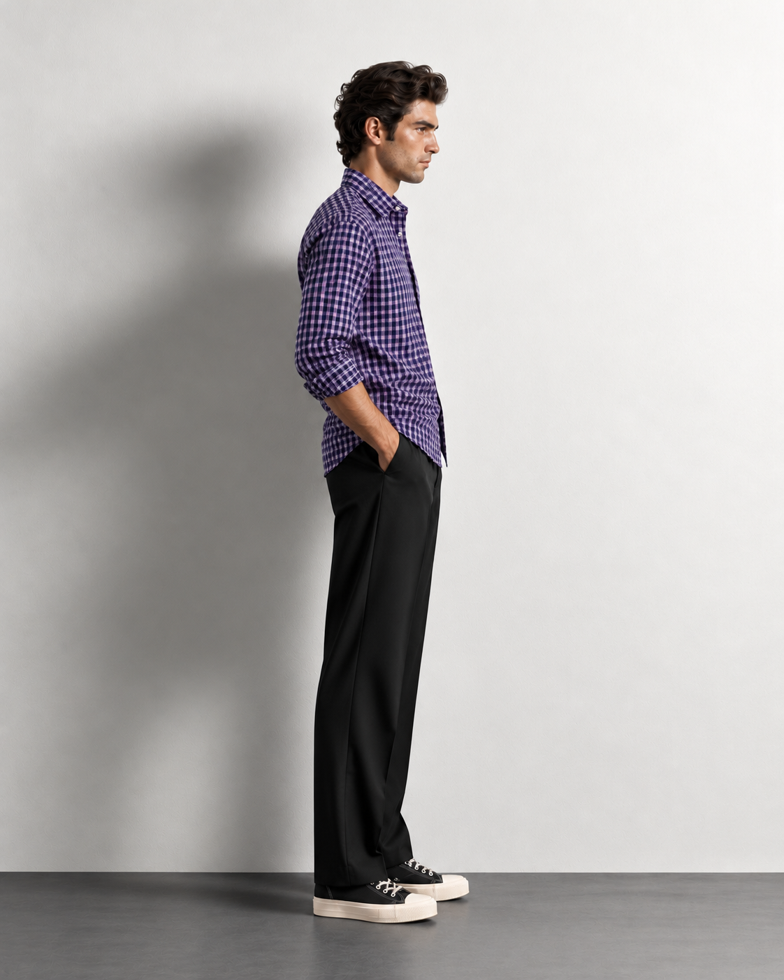 profiled in plaid against neutral tones profiled in plaid against neutral tones