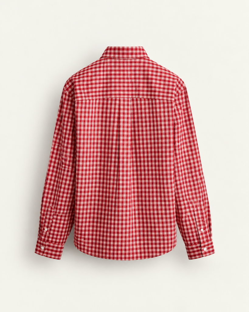 red plaid shirt back view 2