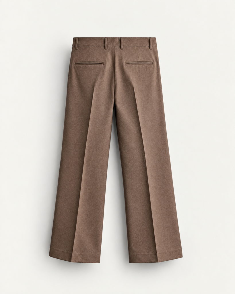 tailored brown wide leg trousers