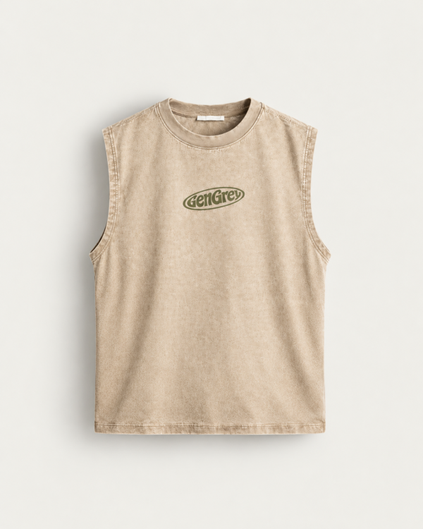 vintage beige gengrey muscle tee