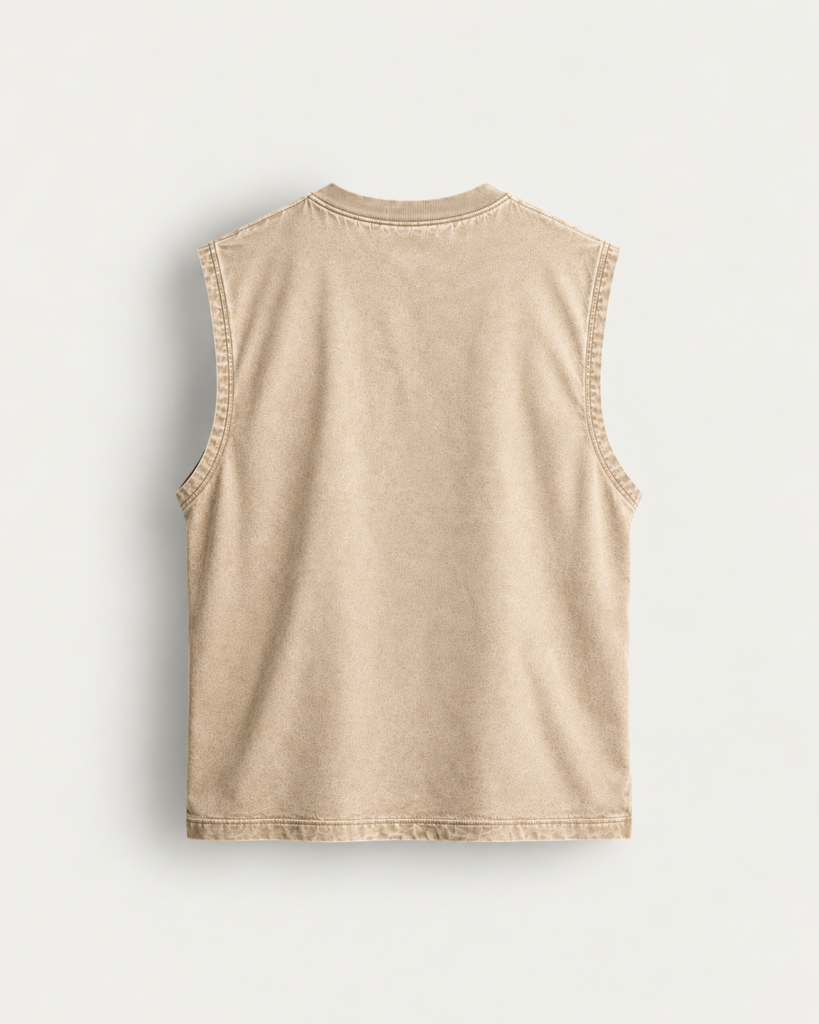 vintage beige sleeveless top back view