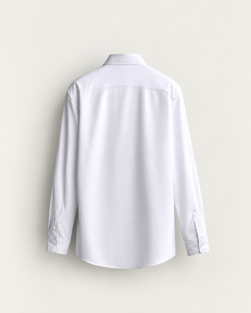 white dress shirt back view